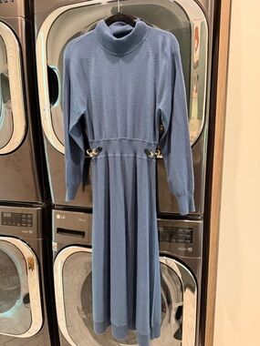 Derek Lam 10 Crosby Steel Blue Knit Turtleneck